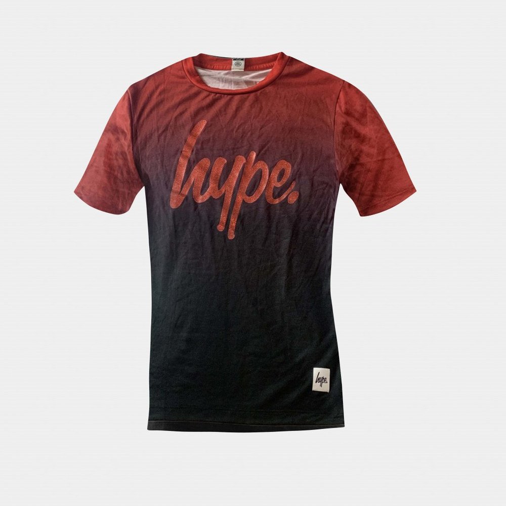 HYPE Black Red Fade Script Jersey T-Shirt